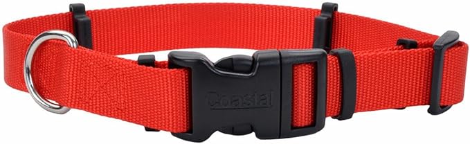 Coastal Pet SecureAway Collar Protector for Flea Collars - Adjustable pet Accessory - Protective Flea Collar for Dogs & Puppy - Red, 5/8" x 10-14"