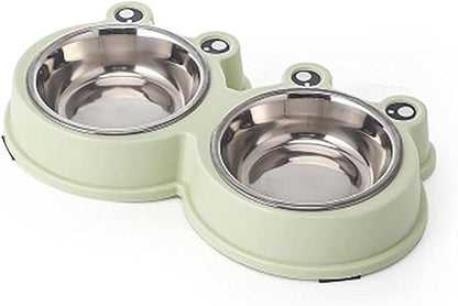 Cat Bowls and Dishes Dog Bowl Pet Bowls Dog Food Water Feeder Stainless Steel Pet Drinking Dish Feeder Cat Puppy Feeding Supplies Dog Accessories Green