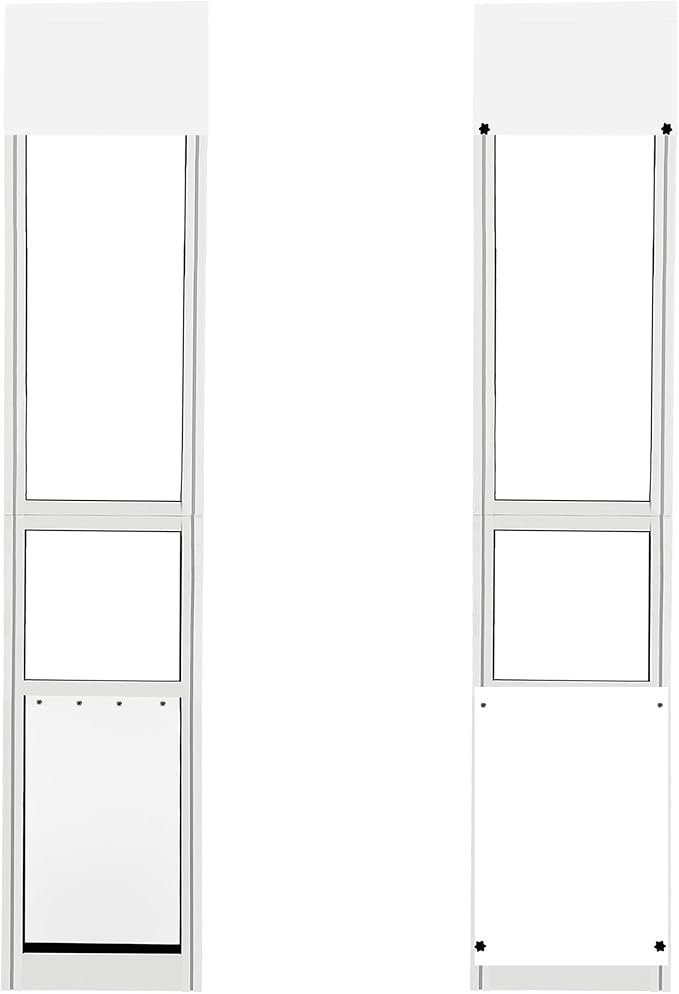 Extra Large Dog Door for Sliding Glass Doors, Adjustable Height 91.73"-97.64",Magnetic Closing Curtain.