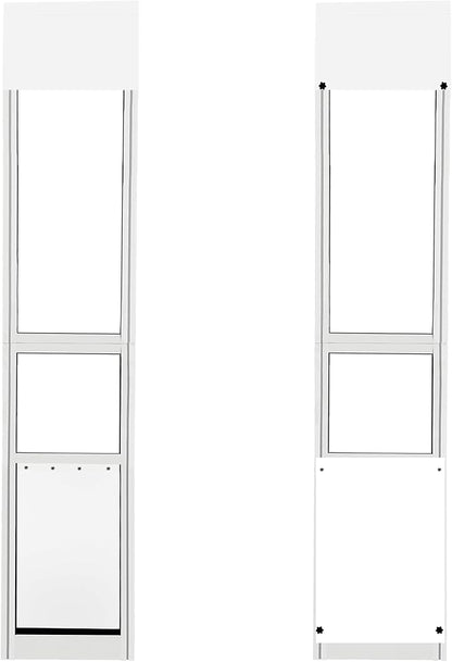 Extra Large Dog Door for Sliding Glass Doors, Adjustable Height 91.73"-97.64",Magnetic Closing Curtain.