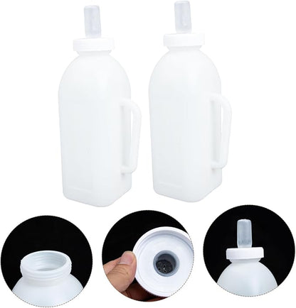 Abaodam 2L Calf Milk Bottle 2-Pack Nursing Bottle for Calves Kittens and Puppies Standard Neck for PET Nursing