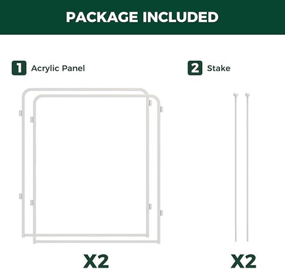FXW AuraSpace Pro Acrylic Indoor Dog Playpen, Heavy-Duty with Metal Frame, 32" Height 2 Panels for Small and Medium Dogs, White│Patented