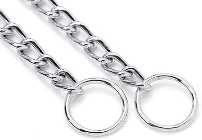 Dog Chain Collars Heavy Chain Dog Metal Collars for Pulling Collar Martingale Puppy Collars for XXS XS Small Medium Large Big XL Breed Dogs, Silver S