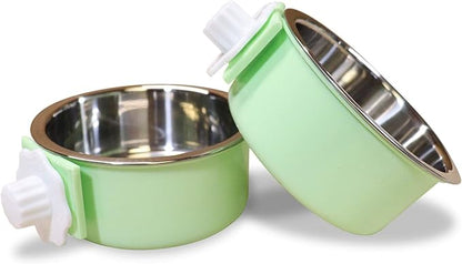 Mirapet's Dog Water Bowl & Cat Food Bowl Set of 2 - Multipurpose Pet Bowl Set - Premium Quality Cat Water Bowl Made for The Perfect Feeding Experience - No-Spill Dog Bowl for Crate (Small, Green)