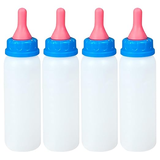 4pcs Pet Feeding Bottles Set Kitten Lamb Piglet Nursing Bottles Calf Milk Feeder for Animals