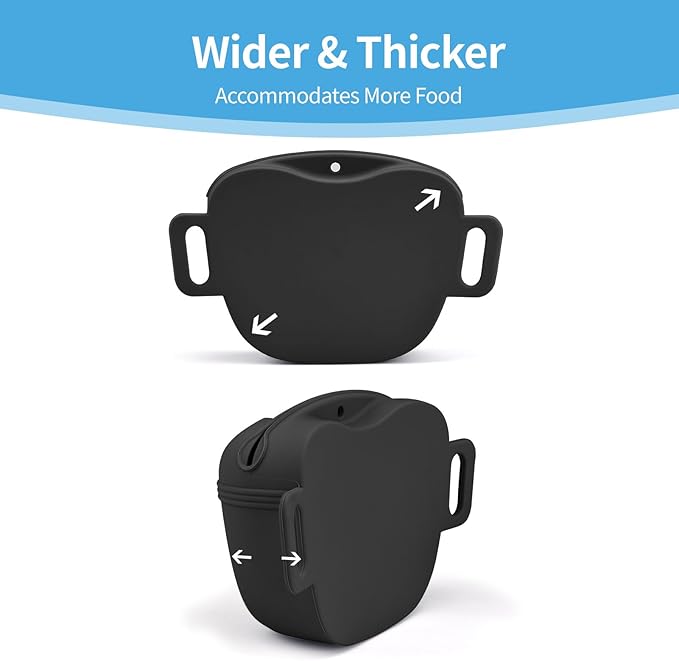 AUDWUD Upgraded Silicone Dog Treat Pouch with Training Clicker, Tighter Sealing to Prevent Food Spilling, 1.68 Cup Capacity Treat Bag with Waist Belt