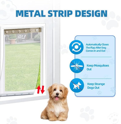 Dog Door Replacement Flap, Flexible Pet Door Replacement Flap Compatible with Super Large Dog Door, Weather Resistant Doggie Door Replacement Flap Fits Pets Up to 120 Lbs, Size 24" x 15"