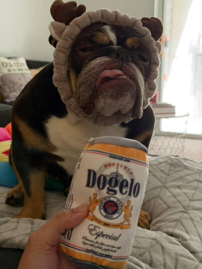 Nocciola Squeaky Beer Dog Toys with a Fridge, Funny Crinkle Hide and Seek Dog Chew Toys for Small Medium Large Breeds, Plush Stuffed Puppy Birthday Gifts