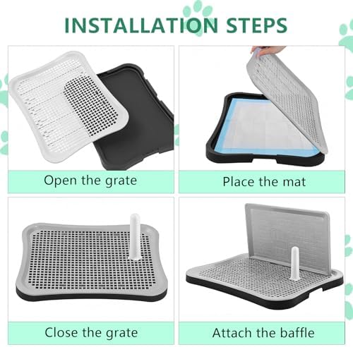 Dog Potty Tray with High Wall, 20.8x14.96 Indoor Pet Pee Pad Holder,Puppy Training Holder,Bathroom Dog Litter Box, Pet Toilet for Small and Medium Dogs,Housebreaking Supplies, Pet Products