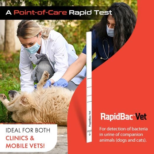 RapidBac™ Vet – 15-Minute at-Home Urine Test for Dogs and Cats to Quickly Screen for UTI Causing Bacteria, 10 Pack