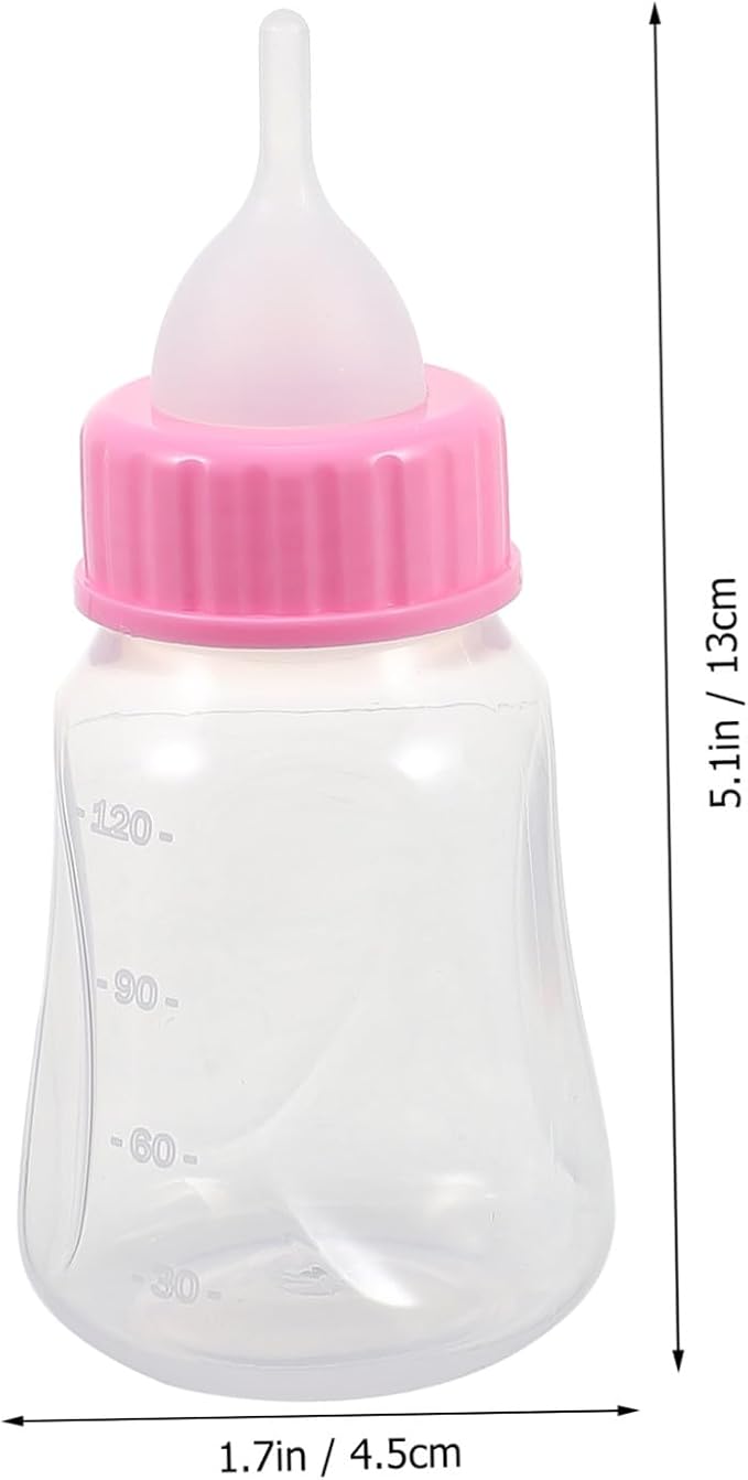 2Pcs Kitten Nursing Bottles Pet Feeder with Scale for Puppies and Newborn Small Animals Hand-Feeding Milk Container in Yellow and Pink