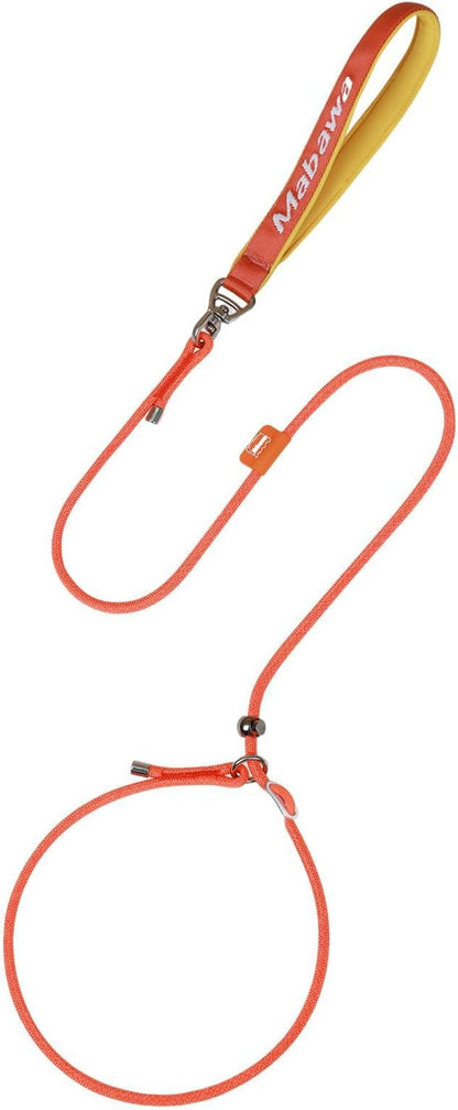 Dog Anti-Slip Leash 5FT with Metal Stopper - Durable No-Pull Training Lead for Small, Medium & Large Dogs - Comfortable Handle Nylon Rope, Tangle-Free Pet Walking Leash (Orange, 5 FT)