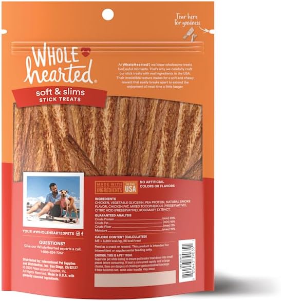 WholeHearted Grain Free Soft and Chewy Chicken Recipe Dog Stick Treats 16 oz