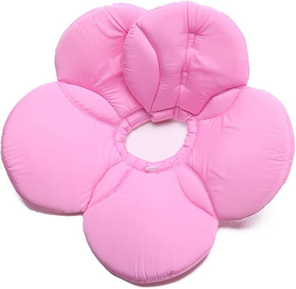 Dog Cone E-Collar Flower Soft Elizabethan Waterproof Grooming Recovery Protective Adjustable Collar for Puppy Small Medium Dogs (S Neck:9-11in, Pink)