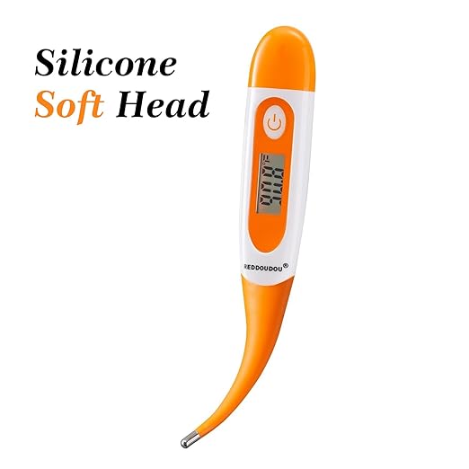 Digital Pet Thermometer for Accurate Fever Detection, Suitable for Cats/Dogs/Horse/Veterinarian, Waterproof Pet Thermometer, Fast and Accurate Measurements in 20 Seconds (Orange)