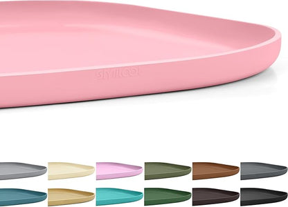 Smilool Small Silicone Pet Food Mat with Raised Edge for Food and Water Bowl, Square Dog Feeding Mats, Cat Food Trays for Floor Waterproof, Rubber Tray for Dogs and Cats, 12 x 12 x 0.7 Sakura Pink