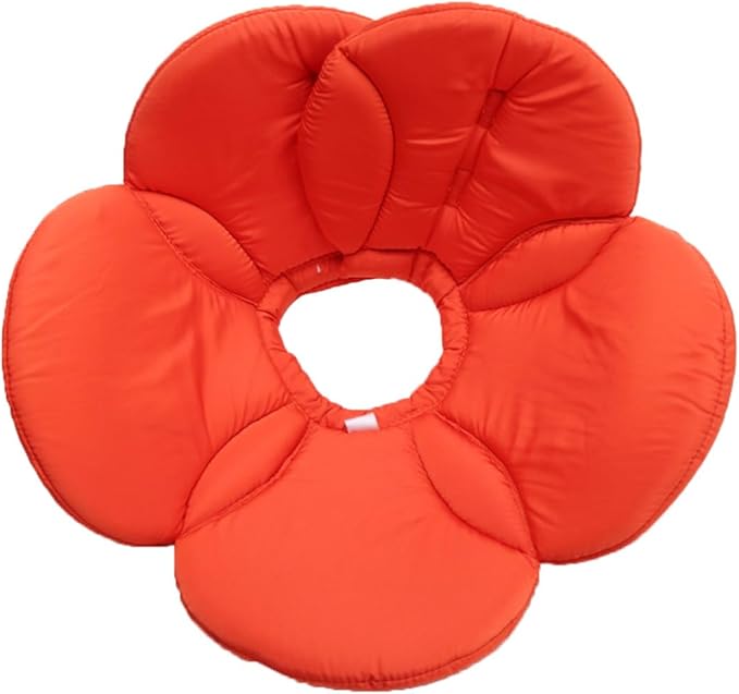 Soft Dog Cone for Small Dogs Flower Dog Cone Collar Adjustable Surgery Recovery Collar for Dogs Frog, Cow, Elephant Pet Cones foe Dogs (Orange Flower, L)