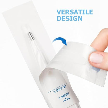 Disposable Probe Protective Covers 100pcs White Digital Protector Sleeves for Veterinary and Temperature Monitoring