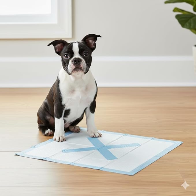 SPOT X Marks The Spot Puppy Training Pads – Extra Absorbent, Adhesive Strips, Pheromone-Enhanced Attractant for Potty Training, 22" x 22", 30-Pack