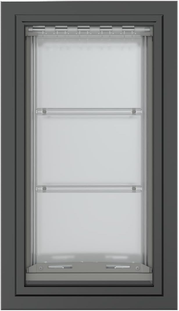 Endura Flap Pet Door for Walls in Black | Energy-Efficient Double Flap Design for Wall Installations | All-Weather Protection with All-Metal Telescoping Tunnel | Black, Large, Double Flap