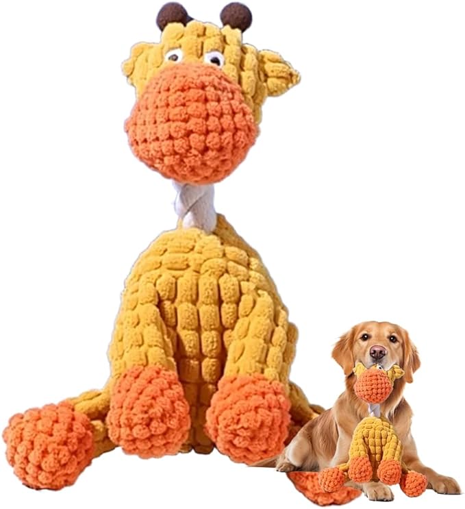 2026 New Indestructible Dog Toy, Durable Dog Stuffed Toys for Aggressive Chewers, Interactive Squeaky Chew Teething Toys for Small Medium Large Dogs Puppy (Orange)