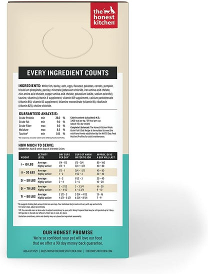 The Honest Kitchen Human Grade Wholemade™ Dehydrated Dog Food, Whole Grain Fish & Oats Dog Food, 10 lb (makes 40lbs)