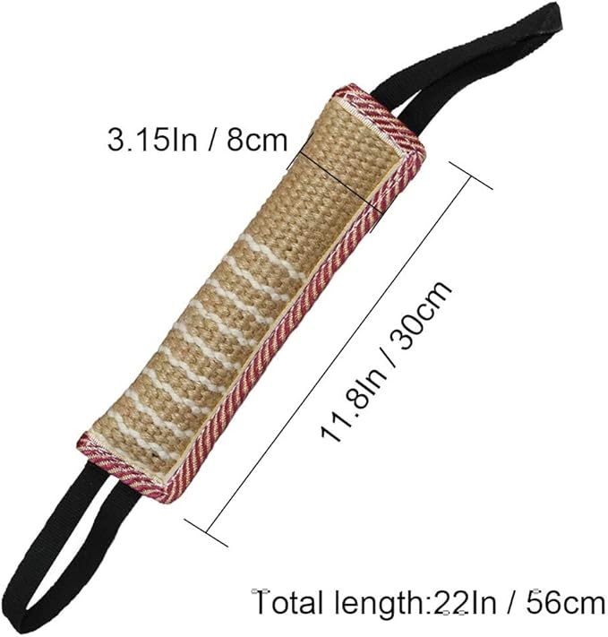 DGSL Dog Tug Toy, Tug of War Dog Toy Jute Bite Pillow with 2 Handles for Puppy Training Interactive Play, Fetch, K9 Suitable for Small Medium Large Dogs (4 red)