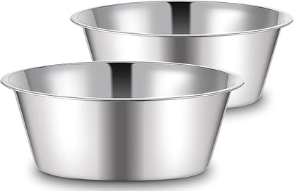 URBUDDIES 1.1 Gallon Extra Large Dog Bowls, 2 Pack, XL Stainless Steel Dog Water Bowls for XLarge Dogs, Polished, Dishwasher Safe, Easy to Clean