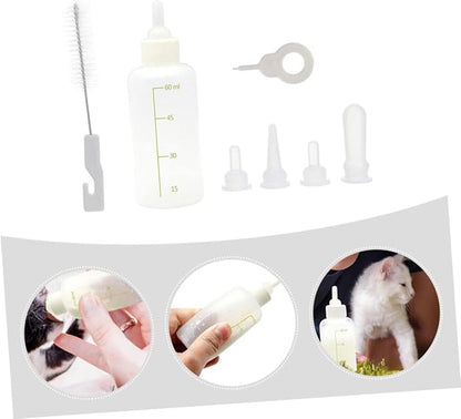 Mikikit 1set Pet Nursers Small Nursing Bottle Set for Cat Milk Kitten Bottles for Cats
