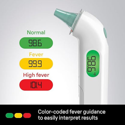 Braun ThermoScan 4 Digital Ear Thermometer for Kids and Adults, Professional Accuracy, Color Coded and Audio Fever Guidance for Babies, Toddlers