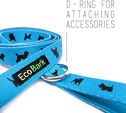 EcoBark Dog Leash - Soft & Reflective Comfort Leashes with Padded Handle - Safe, Strong, & Durable for Small, Medium or Large Dogs (Sky Blue)