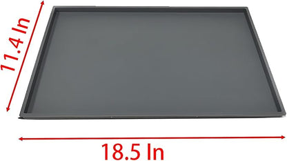 Pet Feeding Mat, 18.5 Inch x 11.4 Inch Silicone Black Waterproof Anti-Slip Bowel Met for Pet Food and Water (Black, m)