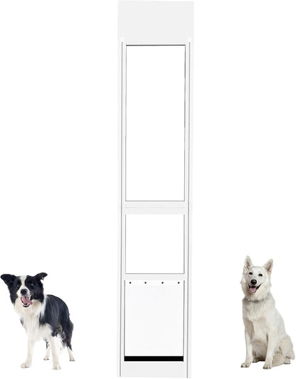 Large Dog Door for Sliding Glass Door,Doggy Door for Sliding Doors, Adjustable Height 76“ to 81” Pet Door for Patio Slider,Sliding Glass Dog Door