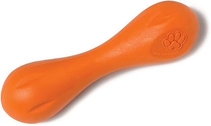 WEST PAW Zogoflex Hurley Dog Bone Chew Toy – Floatable Pet Toys for Aggressive Chewers, Catch, Fetch – Bright-Colored Bones for Dogs – Recyclable, Dishwasher-Safe, Non-Toxic, Small, Tangerine