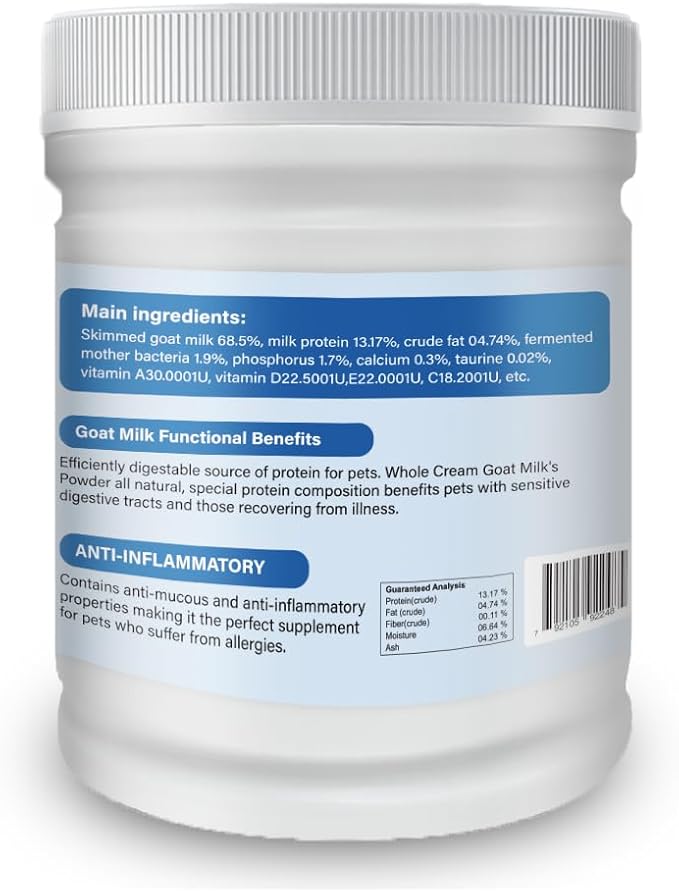 Nutra Kams Goat Milk Powder with Taurine for Puppies and Dogs Digestive Health, Strong Bones and Healthy Teeth.14. oz, 100% Natural.