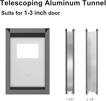 Rescumascer Aluminum Large Dog Door for Exterior Door, Doggy Door with Two Sliding Panels, Dog Door for Large Dogs up to 80 Lbs