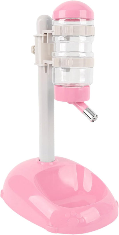 Pssopp Dog Standing Water Dispenser Feeder, Automatic Feeders Capacity Pet Standing Water Dispenser Feeder for Playful Pets Dog, 500ml Automatic Pet (Pink)