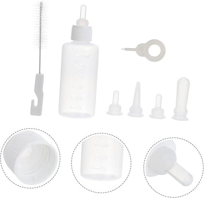 WOONEKY 2sets Pet Nursing Bottle Set for Cats and Dogs Milk Feeder for Puppies and Kittens Easy to Use Safe for Pets Portable Design for Travel