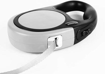 Heavy Duty Retractable Dog Leash-16ft Strong & Durable Walking Leash for S to L Dogs up to 45/115 lbs, Upgraded Lock System, Non Slip Grip, Tangle Free (Grey, Small/Medium)