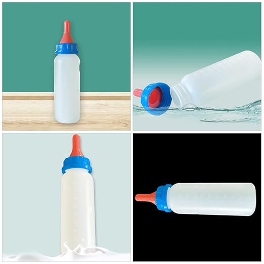 4pcs Pet Feeding Bottles Set Kitten Lamb Piglet Nursing Bottles Calf Milk Feeder for Animals