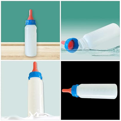 4pcs Pet Feeding Bottles Set Kitten Lamb Piglet Nursing Bottles Calf Milk Feeder for Animals