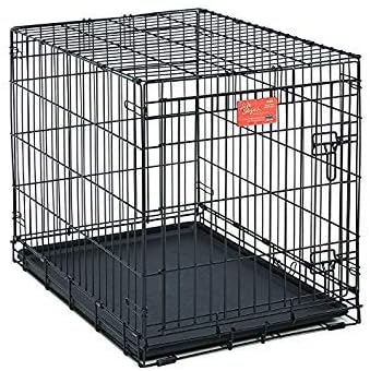 MidWest Homes for Pets 30-Inch LifeStages Crate for Medium Breeds, 21-40 lbs, Single Door Folding Dog Crate with Divider Panel, Leak-Proof Tray & Secure Latch, Heavy-Duty & Easy to Assemble