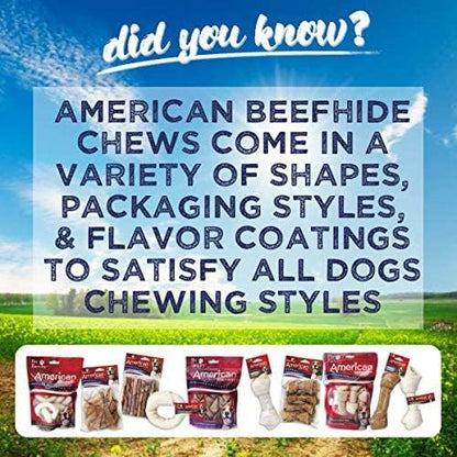Pet Factory American Beefhide 5in Twist Sticks Dog Dental Chews - Natural Rawhide Dental Chews with Chicken Flavor for Small to Medium Dogs, Promotes Oral Health - 5 Inches (Pack of 1)