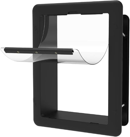 Hakuna Pets Essential Pet Door for Screens, Doors and Walls up to 2.8" Thick, for Dogs up to 20lbs, Small, Black