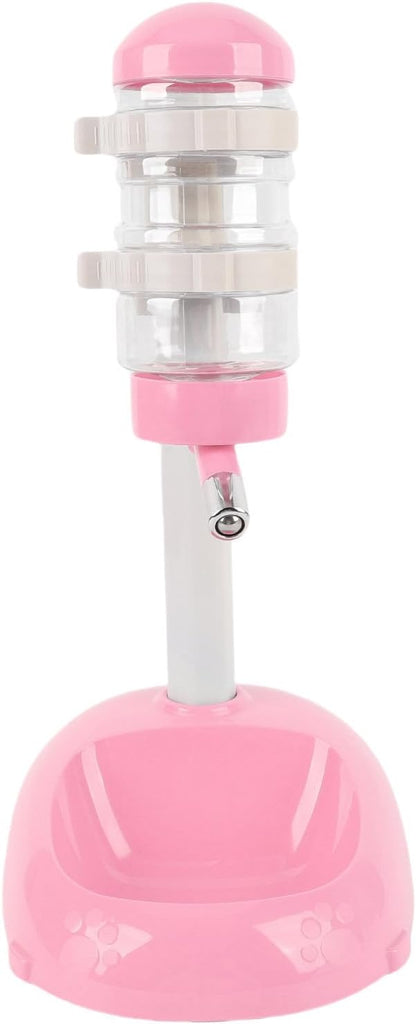 Zopsc Pet Adjustable Height Standing Water Dispenser for Puppies, Smart Feeder for Dogs and Cats, Easy to Clean Bowl for Healthy Pets (Pink)