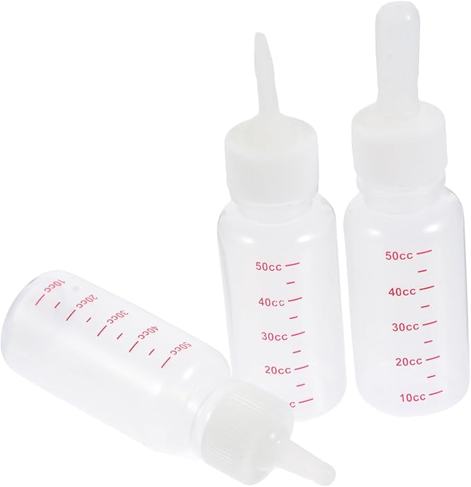 YARNOW Portable Nurser Bottles Set 3pcs Plastic Feeding Bottles Kitten Milk Replacement Liquid for Newborn Pets