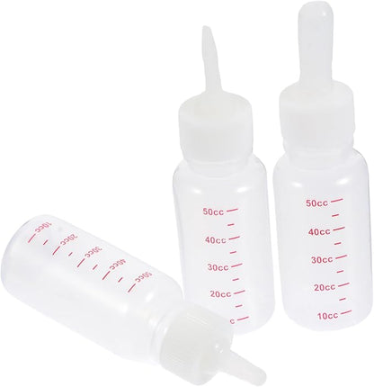 YARNOW Portable Nurser Bottles Set 3pcs Plastic Feeding Bottles Kitten Milk Replacement Liquid for Newborn Pets