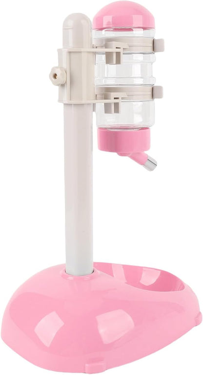 Zopsc Pet Adjustable Height Standing Water Dispenser for Puppies, Smart Feeder for Dogs and Cats, Easy to Clean Bowl for Healthy Pets (Pink)