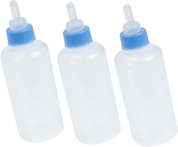 Totority 3pcs Pet Feeding Bottles Cat Milk Bottle Kitten Nipple Milk Feeder for Newborn Animals