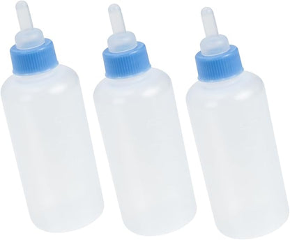 Totority 3pcs Pet Feeding Bottles Cat Milk Bottle Kitten Nipple Milk Feeder for Newborn Animals